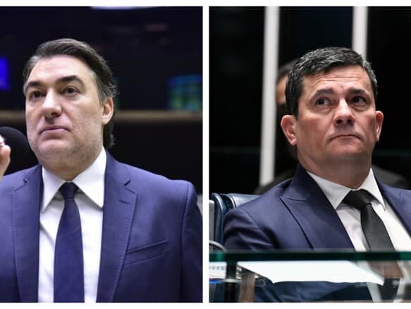 Giacobo deixou a presidência do PL no Paraná e se desfiliou do partido após 24 anos, em protesto contra a filiação de Sergio Moro, a quem chamou de "traidor". - Zeca Ribeiro/Agência Câmara e Jefferson Rudy/Agência Senado