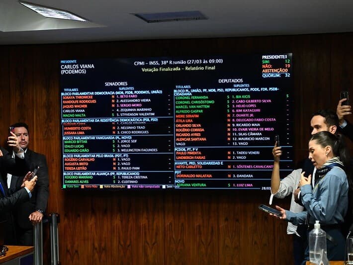 Painel da CPMI do INSS aponta vitória da maioria governista. - Marcos Oliveira/Agência Senado