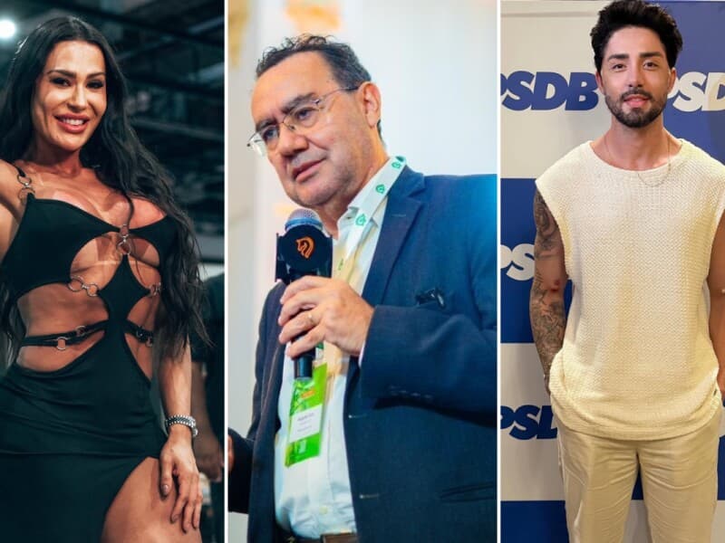 Da esquerda para a direita, a influenciadora Gracyanne Barbosa, o escritor Augusto Cury e o influenciador Rico Melquiades. - Reprodução/Instagram/Divulgação/Reprodução/Instagram