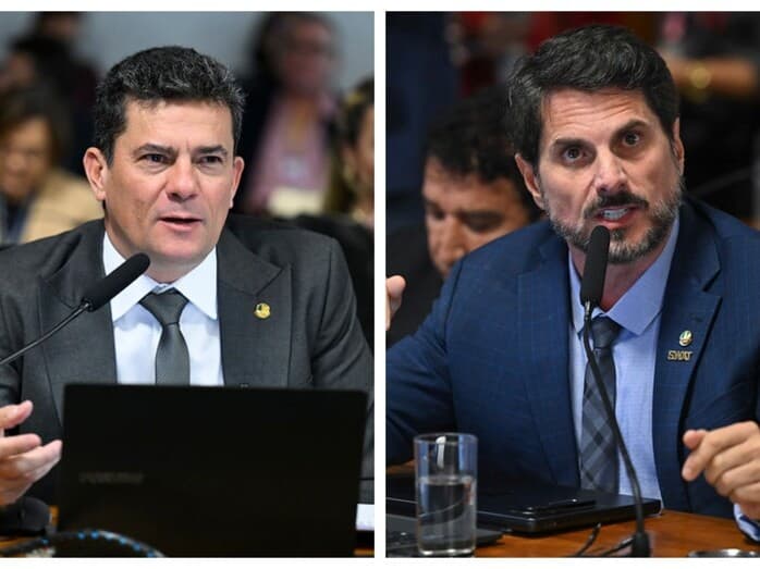 Moro e Marcos Do Val participaram da maioria das reuniões da CPI, mas foram excluídas da votação do relatório final. - Andressa Anholete/Agência Senado | Saulo Cruz/Agência Senado