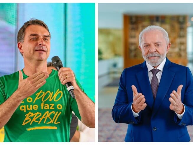 Quaest confirma pesquisas divulgadas recentemente que mostram avanço de Flávio Bolsonaro sobre Lula em eventual segundo turno. -  Luciano Martins/AtoPress/Folhapress | Ricardo Stuckert/PR
