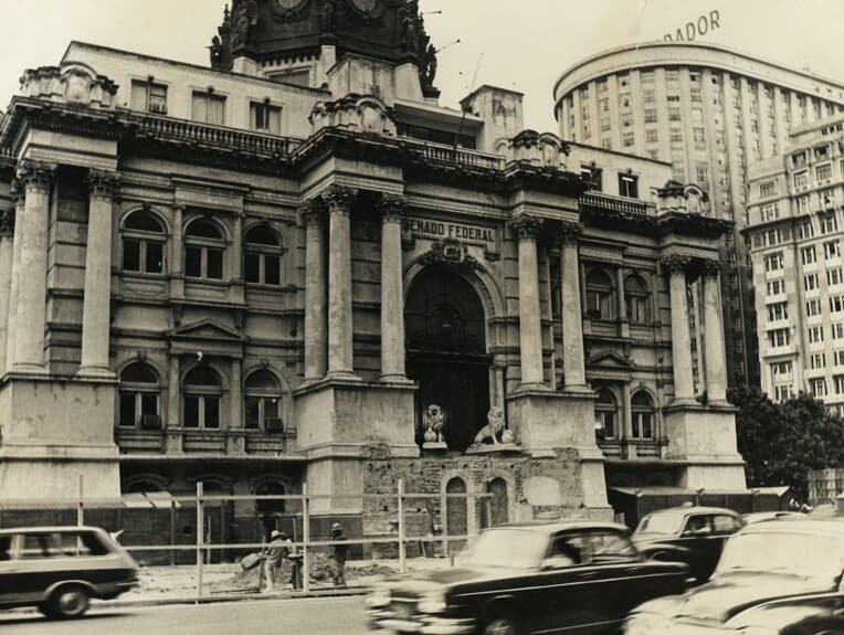 Palácio Monroe foi sede do Senado entre 1925 e 1960. Prédio foi inteiramente demolido em 1976. - Arquivo Nacional