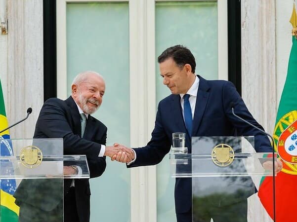 Lula e o primeiro-ministro português, Luís Montenegro, em Lisboa. - Ricardo Stuckert/PR