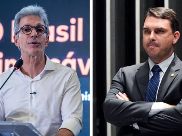 Zema era cotado para vice de Flávio Bolsonaro na chapa presidencial. - Danilo Versa/Folhapress | Vanessa Carvalho/Brazil Photo Press/Folhapress