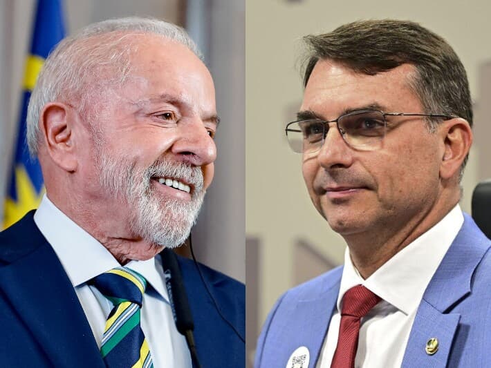 Pesquisa indica disputa acirrada entre Lula e Flávio Bolsonaro em eventual segundo turno. - Ricardo Stuckert/PR | Saulo Cruz/Agência Senado