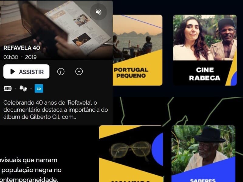 Acervo inclui documentários, obras de ficção, animações e projetos experimentais. - Tela Brasil/Captura de tela Acervo inclui documentários, obras de ficção, animações e projetos experimentais. - Tela Brasil/Captura de tela