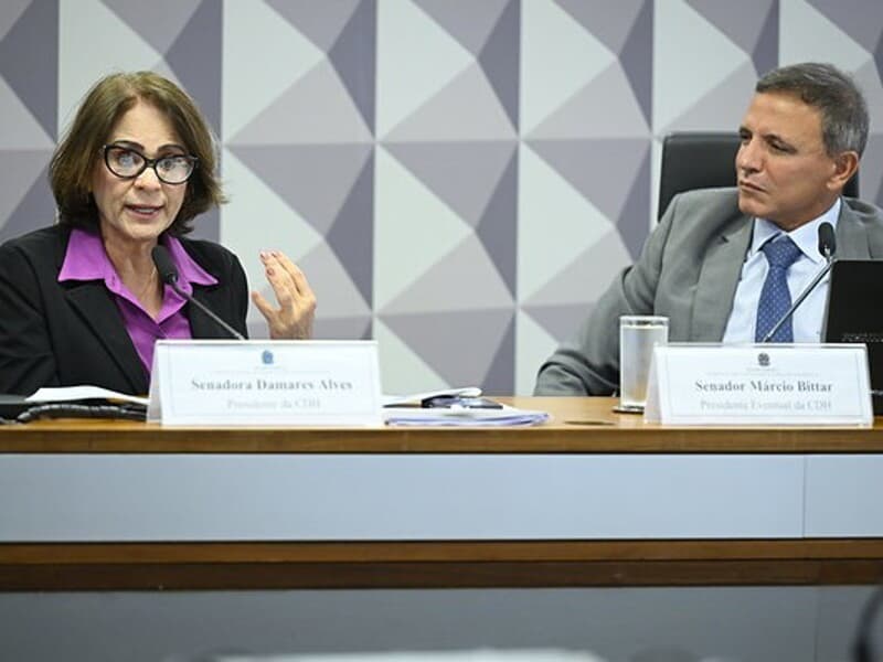 Relatora da proposta, Damares alega que a resolução extrapola as funções do Conanda. - Andressa Anholete/Agência Senado