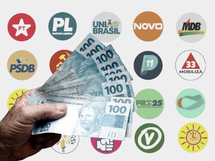 Veja a variação, entre uma eleição geral e outra, de quanto cada partido terá à sua disposição em dinheiro público para gastar na campanha eleitoral. - Arte Congresso em Foco