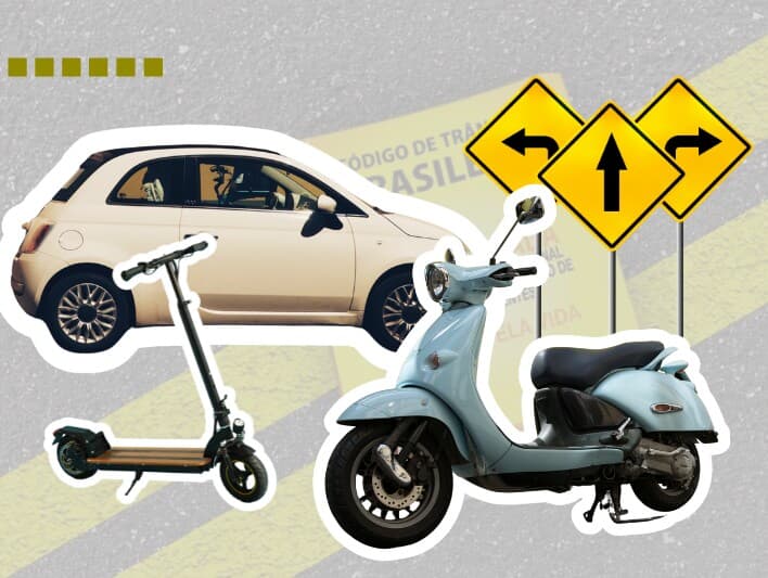 Substitutivo do deputado Áureo Ribeiro exige habilitação e placa para patinetes elétricos e reduz idade para obtenção de carteira para carro e moto. - Arte Congresso em Foco