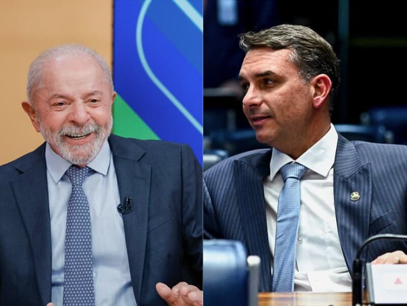 Pesquisa traz resultados mais positivos para Lula do que para Flávio. - Ricardo Stuckert/PR | Geraldo Magela/Agência Senado