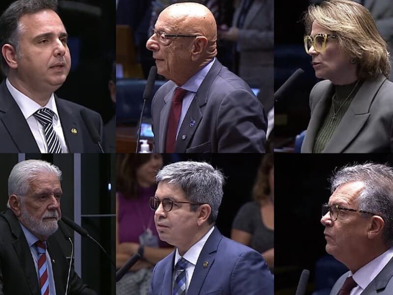 Parlamentares prestam apoio a Davi Alcolumbre. - Reprodução/YouTube