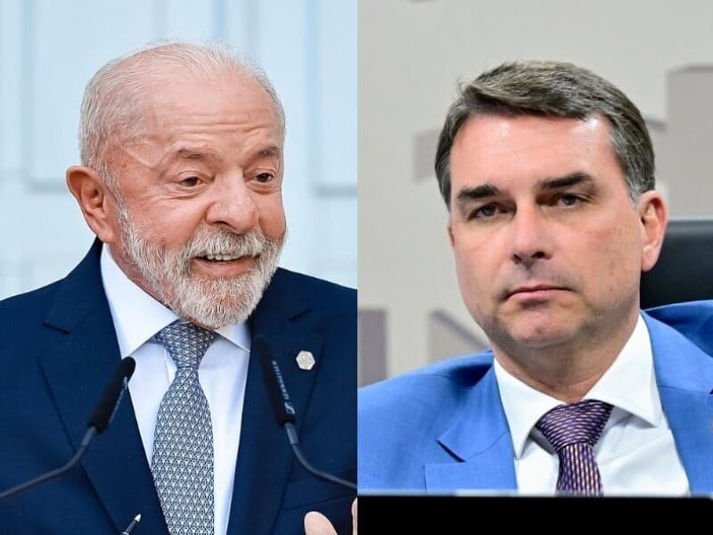 Flávio tinha vantagem sobre Lula antes de vazamento sobre o Banco Master. 
 - Ricardo Stuckert / PR | Geraldo Magela/Agência Senado
