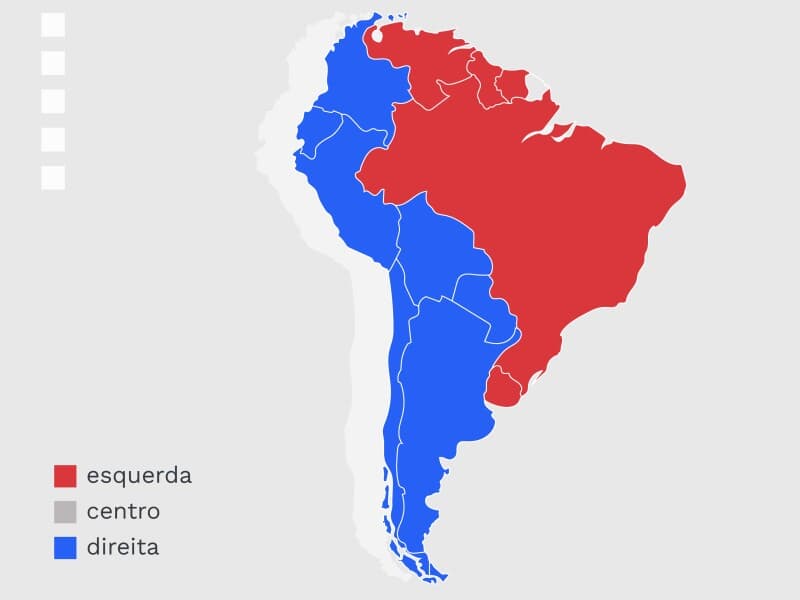 Avanço conservador amplia maioria de governos de direita e recoloca o Brasil como peça-chave do equilíbrio político sul-americano. - Arte Congresso em Foco Avanço conservador amplia maioria de governos de direita e recoloca o Brasil como peça-chave do equilíbrio político sul-americano. - Arte Congresso em Foco