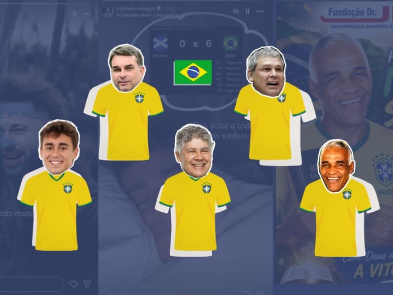 Parlamentares comentam jogo do Brasil. - Arte Congresso em Foco