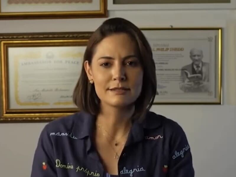 Michelle Bolsonaro expõe divisão em família. - Reprodução/Youtube