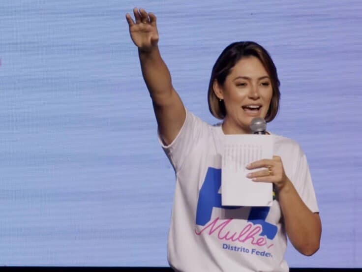 Michelle Bolsonaro em evento de filiação do PL Mulher em Brasíila - Ascin/PL Mulher