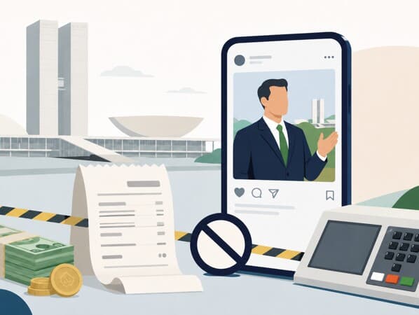 Parlamentares estão proibidos de usar verba pública para divulgar mandato até as eleições. - Arte Congresso em Foco/IA