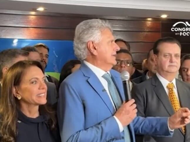Durante o evento, Caiado reforçou o discurso de que sua candidatura pode unificar a direita. - Reprodução / Youtube Durante o evento, Caiado reforçou o discurso de que sua candidatura pode unificar a direita. - Reprodução / Youtube