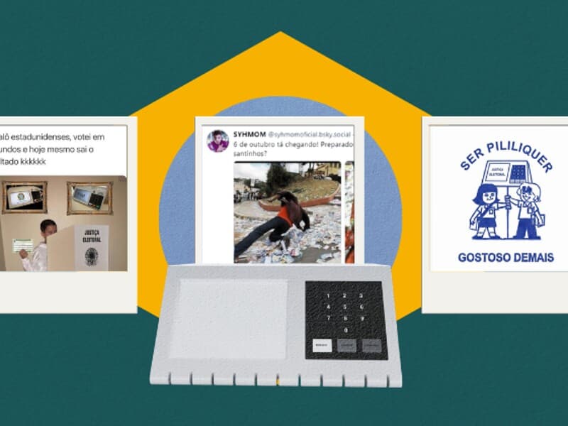 Situações do dia da votação, campanhas institucionais e costumes dos eleitores alimentam uma tradição que cresce a cada pleito. - Arte Congresso em Foco | Reprodução / Redes Sociais