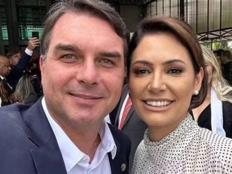 Michelle reúne 42% de apoio no embate com Flávio, que soma 18%, segundo a Quaest. - Reprodução / Redes Sociais