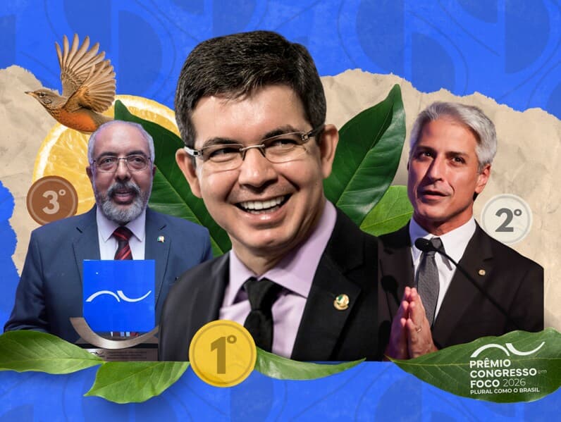 Pódio de maiores vencedores da história do Prêmio Congresso em Foco. - Arte Congresso em Foco