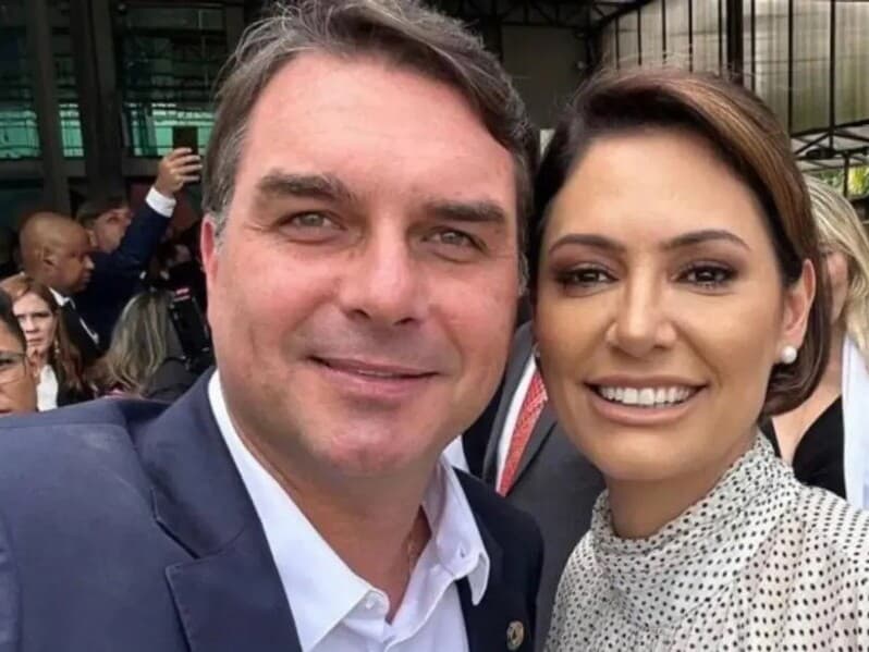 Michelle aceitou pedido público de desculpas de Flávio, após acusá-lo de desrespeitá-la. - redes sociais Michelle aceitou pedido público de desculpas de Flávio, após acusá-lo de desrespeitá-la. - redes sociais