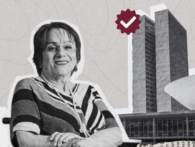 A farmacêutica Maria da Penha ficou paraplégica e escapou de duas tentativas de homicídio praticadas por seu então companheiro. - Arte Congresso em Foco