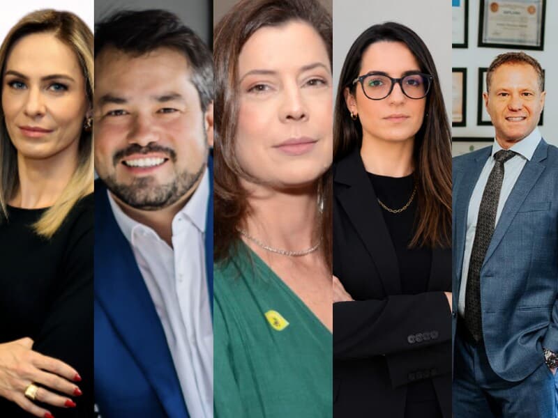Da esquerda para a direita: Angela Cignachi, Bruno Hoffmann, Camilla Cavalcanti, Danielle Campez e Rafael Favetti. - Montagem Congresso em Foco Da esquerda para a direita: Angela Cignachi, Bruno Hoffmann, Camilla Cavalcanti, Danielle Campez e Rafael Favetti. - Montagem Congresso em Foco