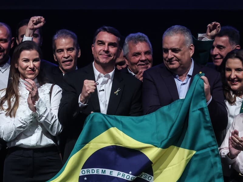 Convenção do PL escolheu Flávio Bolsonaro e advogado levou disputa interna ao TSE. - Gabriela Biló/Folhapress