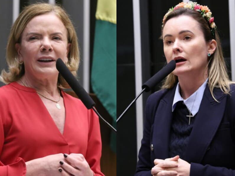 Gleisi aciona PGR contra Zanatta por falas contra vacinação infantil. - Kayo Magalhães/Câmara dos Deputados | Arte Congresso em Foco