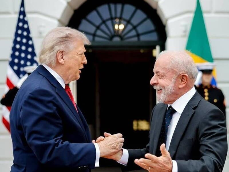 Trump e Lula durante encontro na Casa Branca em maio. De lá para cá, a relação entre os dois se deteriorou. - Ricardo Stuckert/PR Trump e Lula durante encontro na Casa Branca em maio. De lá para cá, a relação entre os dois se deteriorou. - Ricardo Stuckert/PR