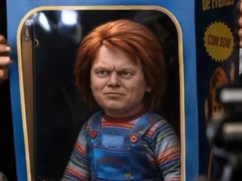 Deputado usou inteligência artificial para fundir imagem de Tarcísio com boneco "Chucky". 
 - Reprodução
