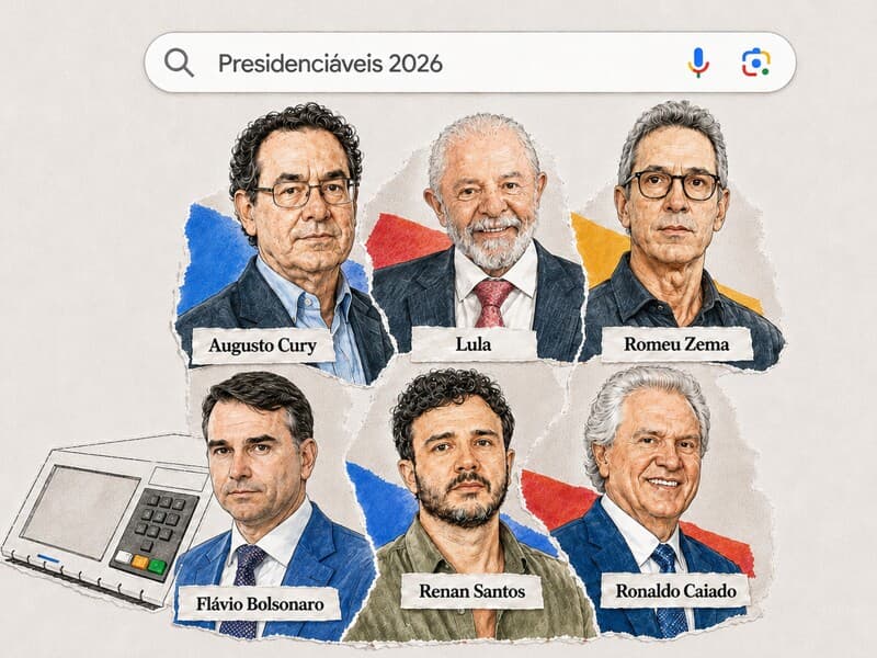 O que é mais buscado no google sobre os presidenciáveis. - ChatGPT