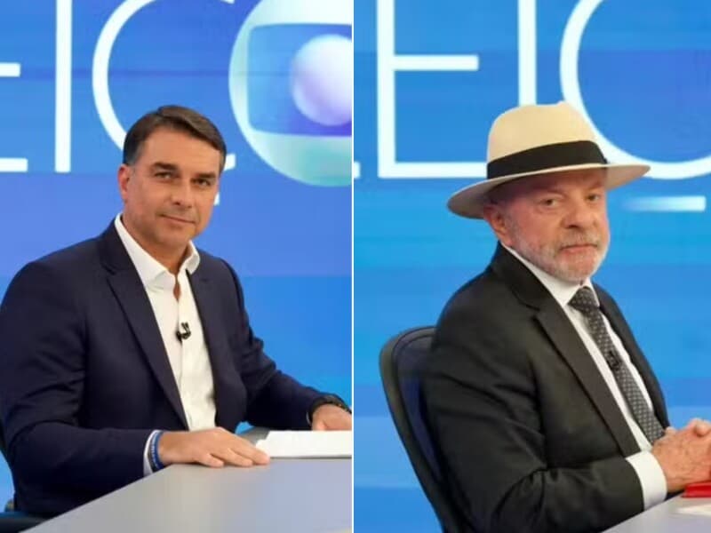 Flávio cita Lula 16 vezes na Globo; presidente não menciona rival. - TV Globo