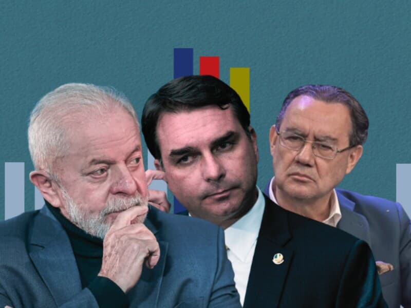 Augusto Cury aparece pela primeira vez em terceiro lugar em uma pesquisa, atrás somente de Lula e Flávio Bolsonaro. - Pedro Ladeira/Folhapress/TV Globo/Felipe Marques/Zimel Press/Folhapress