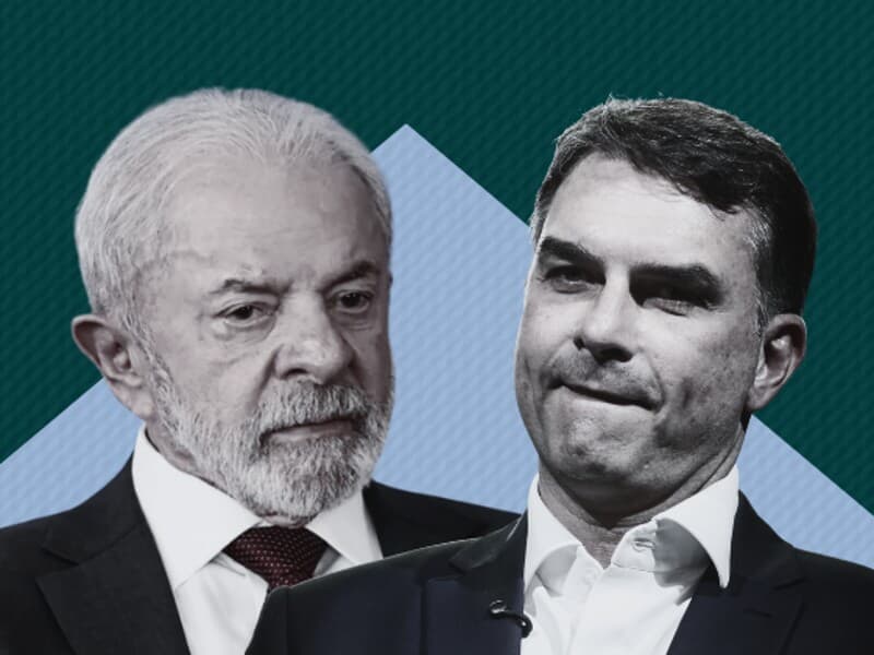 Pesquisa mostra cenário indefinido em eventual segundo turno entre Lula e Flávio. - Arte Congresso em Foco