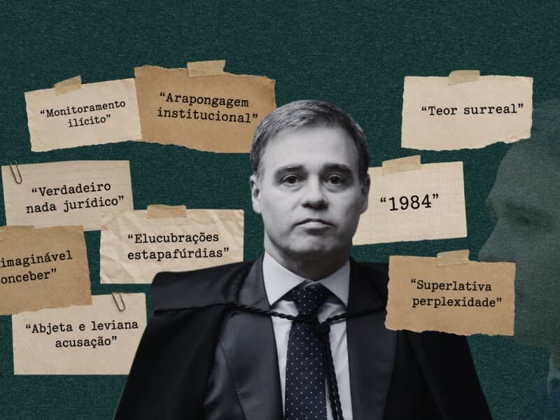 Orwell, "arapongagem" e "nada jurídico": Mendonça sobe o tom contra PF. - Gustavo Moreno/STF | Arte Congresso em Foco