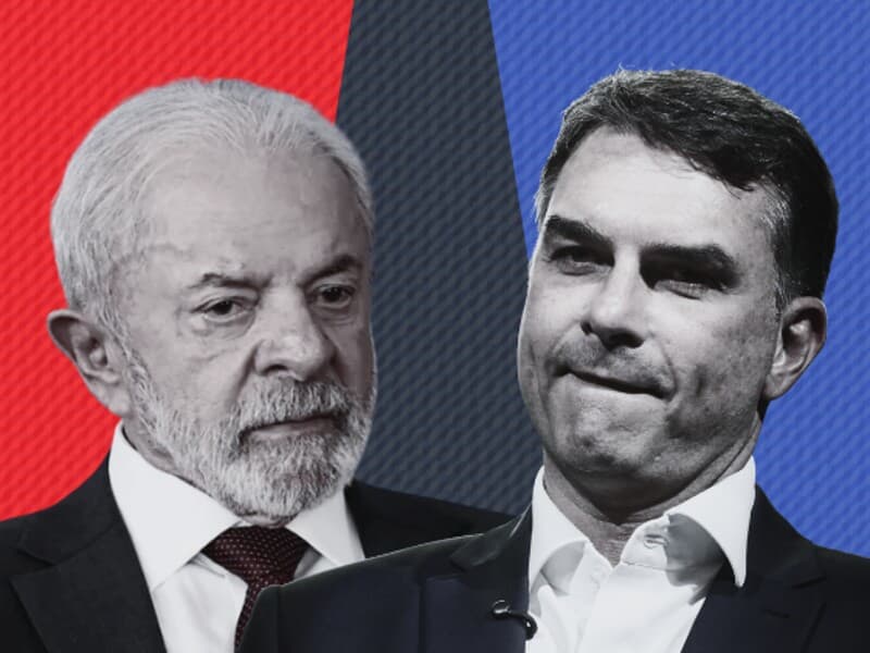 Lula perdeu oito pontos percentuais e Flávio ganhou três, na comparação com pesquisa divulgada pelo instituto em agosto. - Arte Congresso em Foco