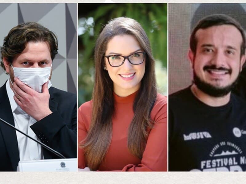 Danilo Trento, em depoimento à CPI da Pandemia, em 2021, e Rafael Torres, réu em ação sobre contratos públicos, foram escolhidos como suplentes por Janaína Riva às vésperas do fim do prazo para substituições na chapa. - Reprodução/Montagem Congresso em Foco