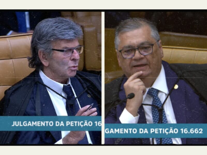 Ministros divergem durante julgamento. - Reprodução/YouTube | Arte Congresso em Foco