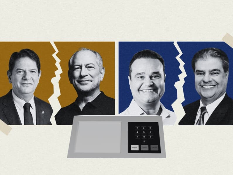 Cid Gomes e Ciro, adversários pela primeira vez; Fábio e Nelsinho Trad, irmãos seguem caminhos opostos. - Divulgação | Arte Congresso em Foco