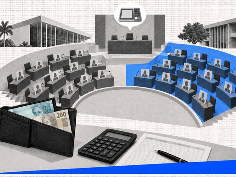 Candidatos a deputado estadual são os que mais recorrem a recursos próprios na campanha deste ano. - Arte Congresso em Foco gerada por IA
