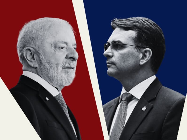 Lula e Flávio aparecem empatados no segundo turno. - Arte Congresso em Foco