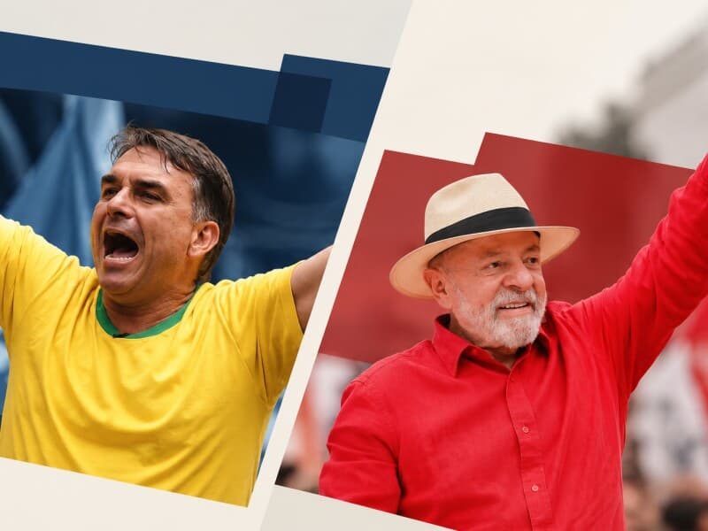 Flávio se recolheu. Lula acelerou. - Vittor Sales/Divulgação Campanha Flávio Bolsonaro | Ricardo Stuckert