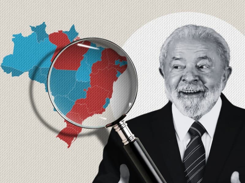 Lula visitou o Distrito Federal e os Estados que aparecem em vermelho no mapa. - Ricardo Stuckert/PR