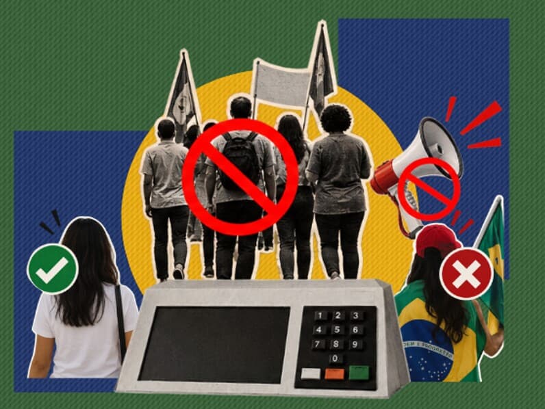 Celular, camiseta e bandeira: veja as regras no dia da eleição. - Arte Congresso em Foco