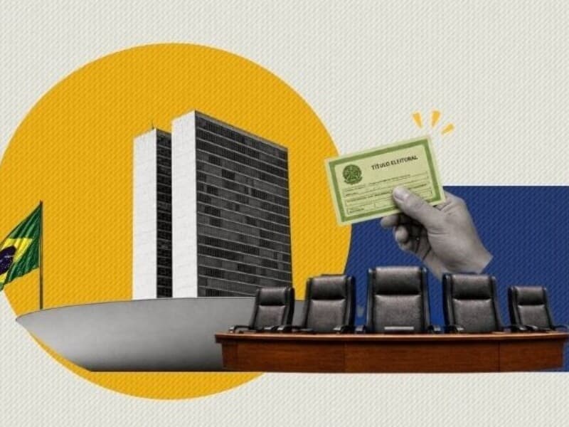 Nova legislatura tomará posse em 2027, com [PARTIDO A] e [PARTIDO B] liderando em número de parlamentares. - Arte Congresso em Foco