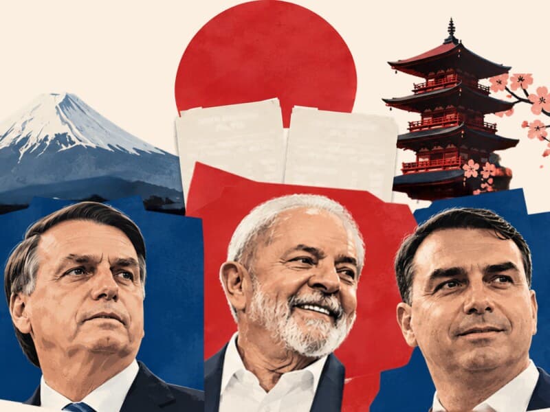 Flávio fica abaixo de Jair no Japão; Lula supera votação de 2022. - Arte Congresso em Foco