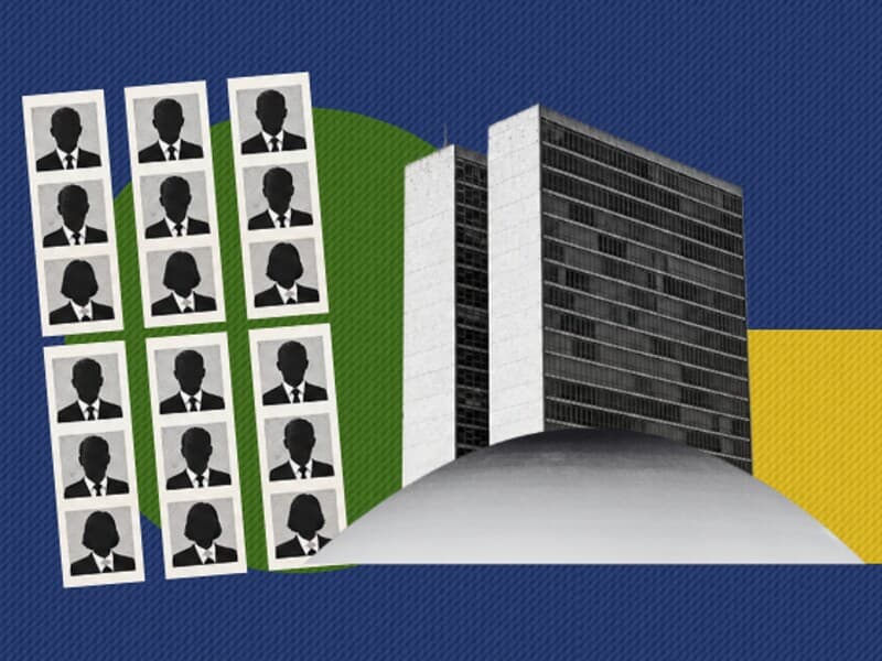Senado terá nova composição a partir de fevereiro de 2027. - Arte Congresso em Foco