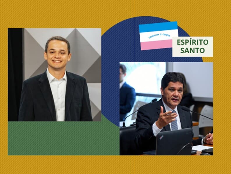 Pazolini busca chegar ao Palácio Anchieta, enquanto Ferraço tenta permanecer no cargo. - Arte Congresso em Foco | Marcos Oliveira/Agência Senado | Reprodução